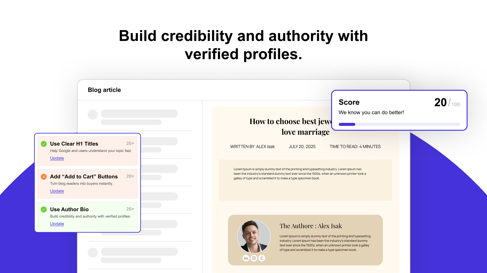 Build credibility and authority with verified profiles.