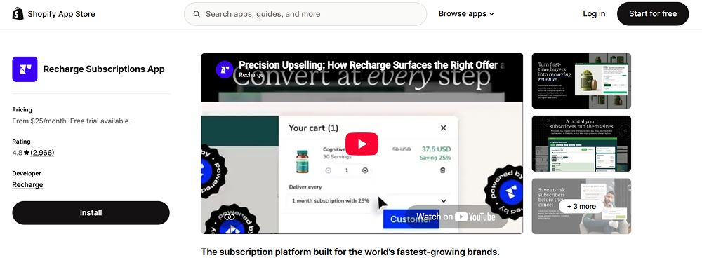 Recharge Global Subscription Platform