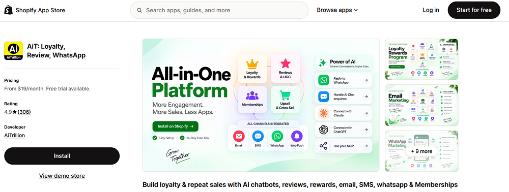 aitrillion Shopify loyalty affiliate app