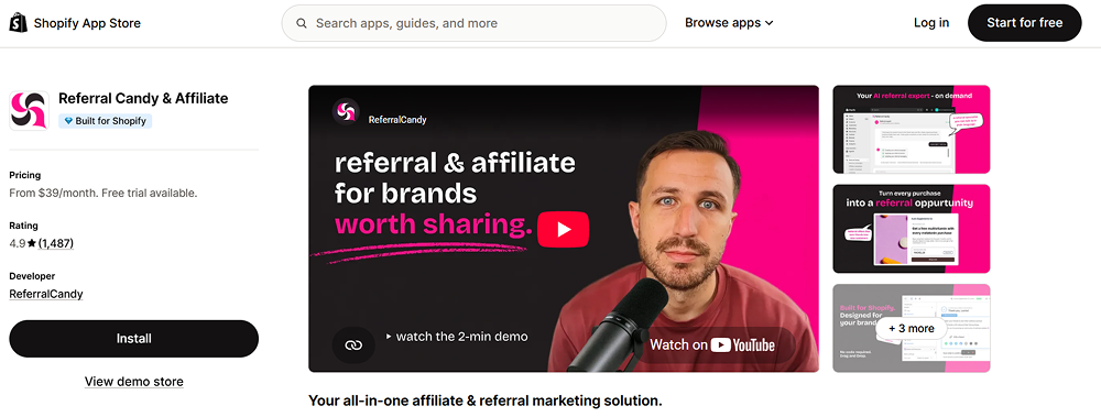 referral candy shopify affiliate referral app