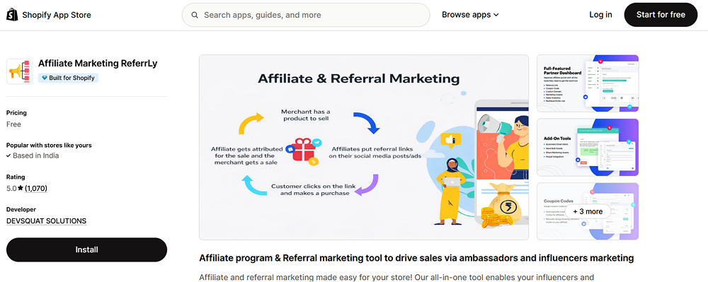 referrly Shopify affiliate app onboarding